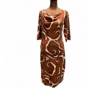 Y2K Retro Festival Feminine Psychedelic Printed Midi Dress
